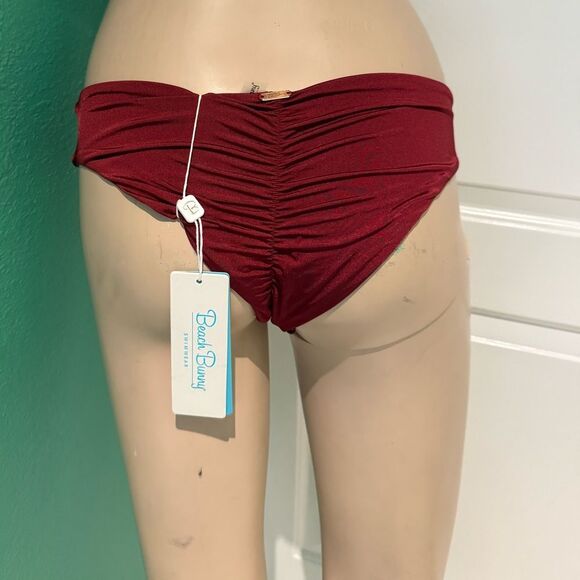Beach Bunny Deep Red Bikini Bottom - Picture 2 of 7